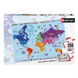 NATHAN CASSE-TÊTE 250 PIÈCES - CARTE DU MONDE #76-86883